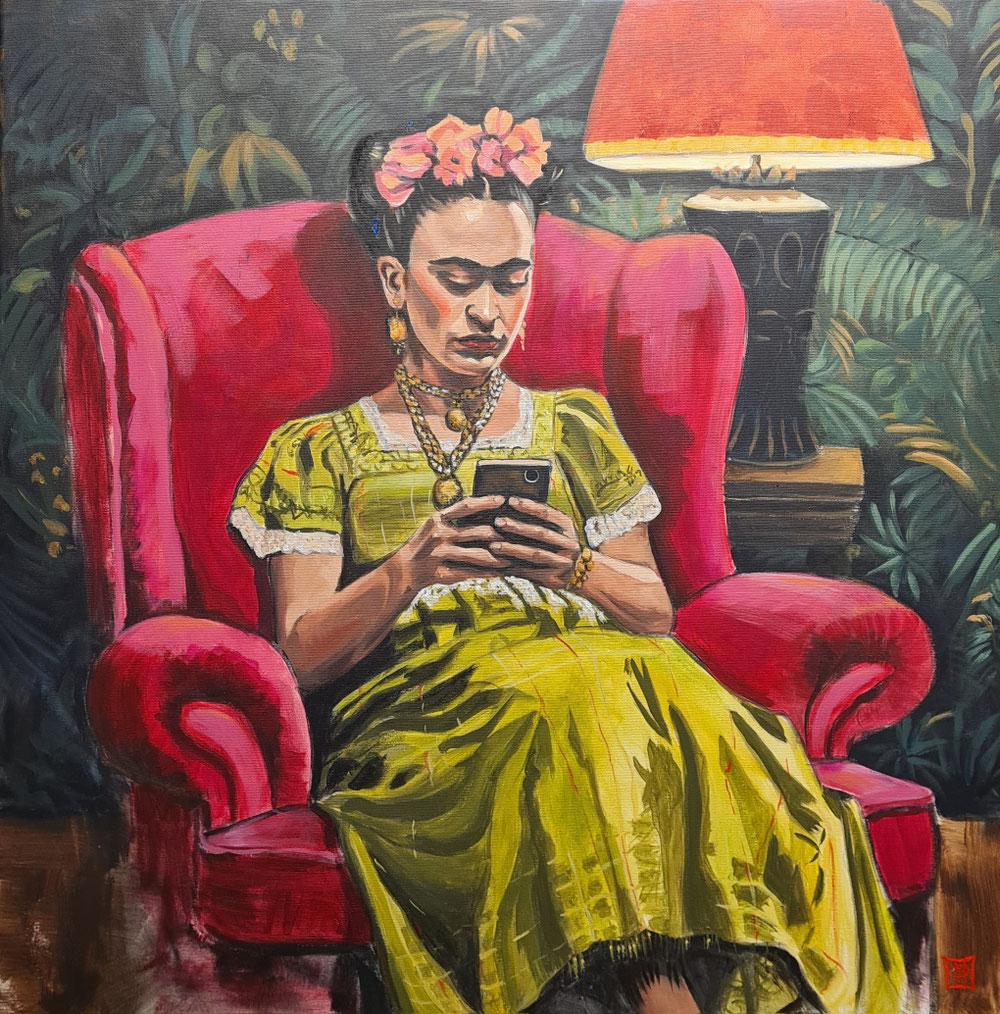 Imagine Frida..., Öl und Acryl auf Leinwand, 80x80 cm 