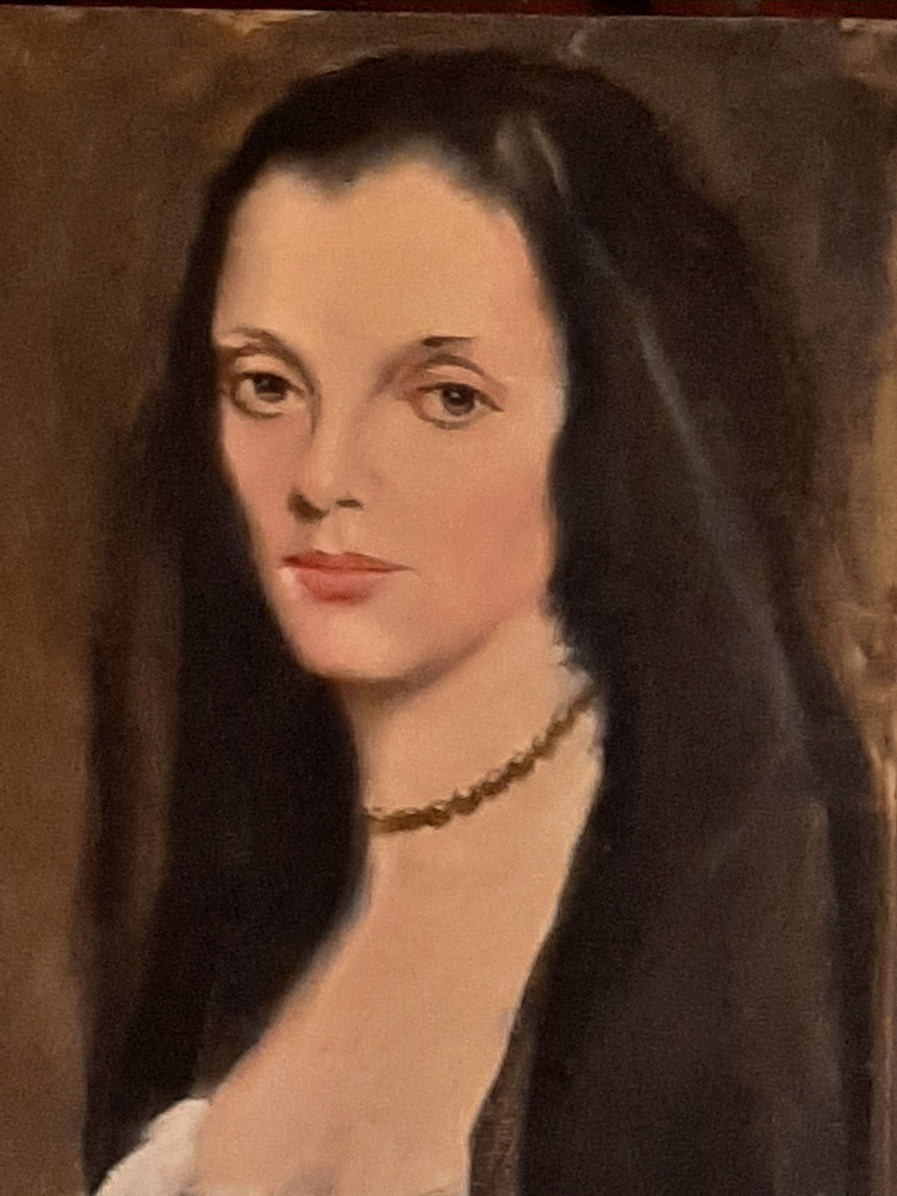 La dama del abanico(busto). Copia de Velázquez