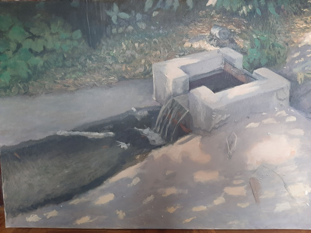 Distribuidor de riego en el Retiro.