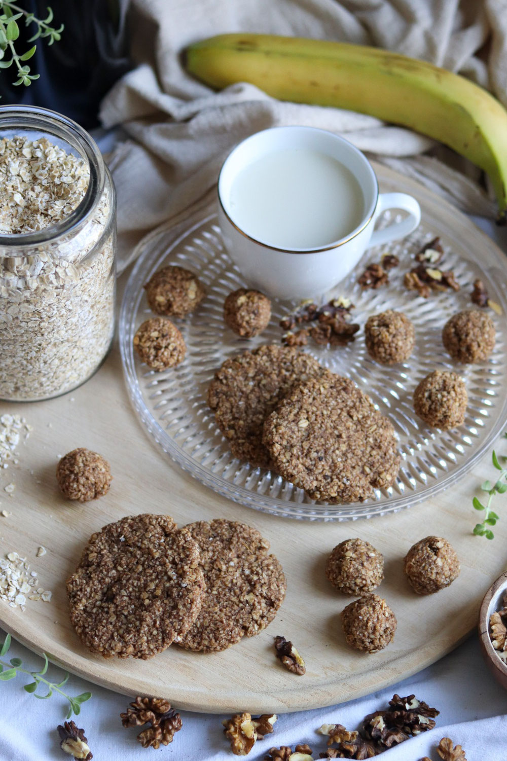 zuckerfreie Cookies mit Banane und Haferflocken