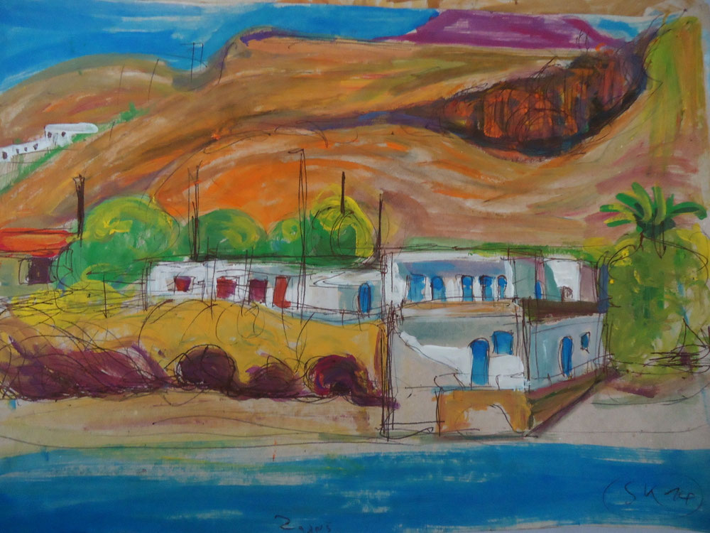 Kreta I, Tempera auf Papier, 2014