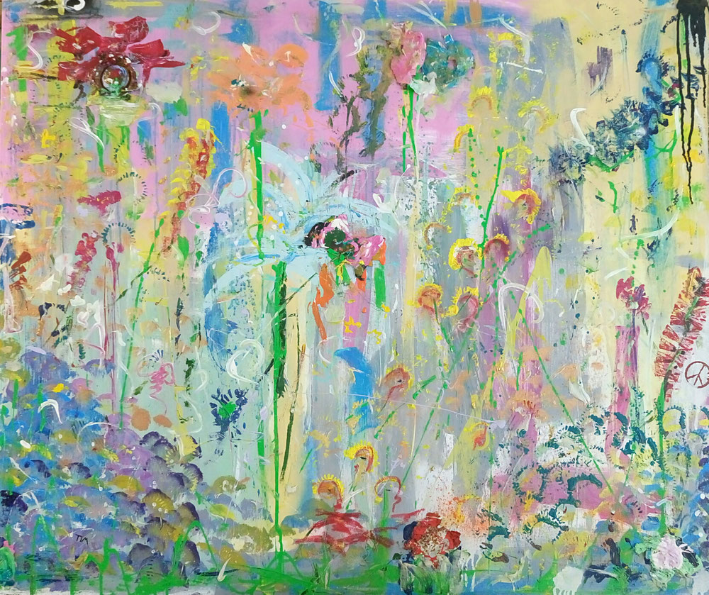 "Springbreak" - Acryl/Metall/Kreiden auf Leinwand (120 x 100) 🔴