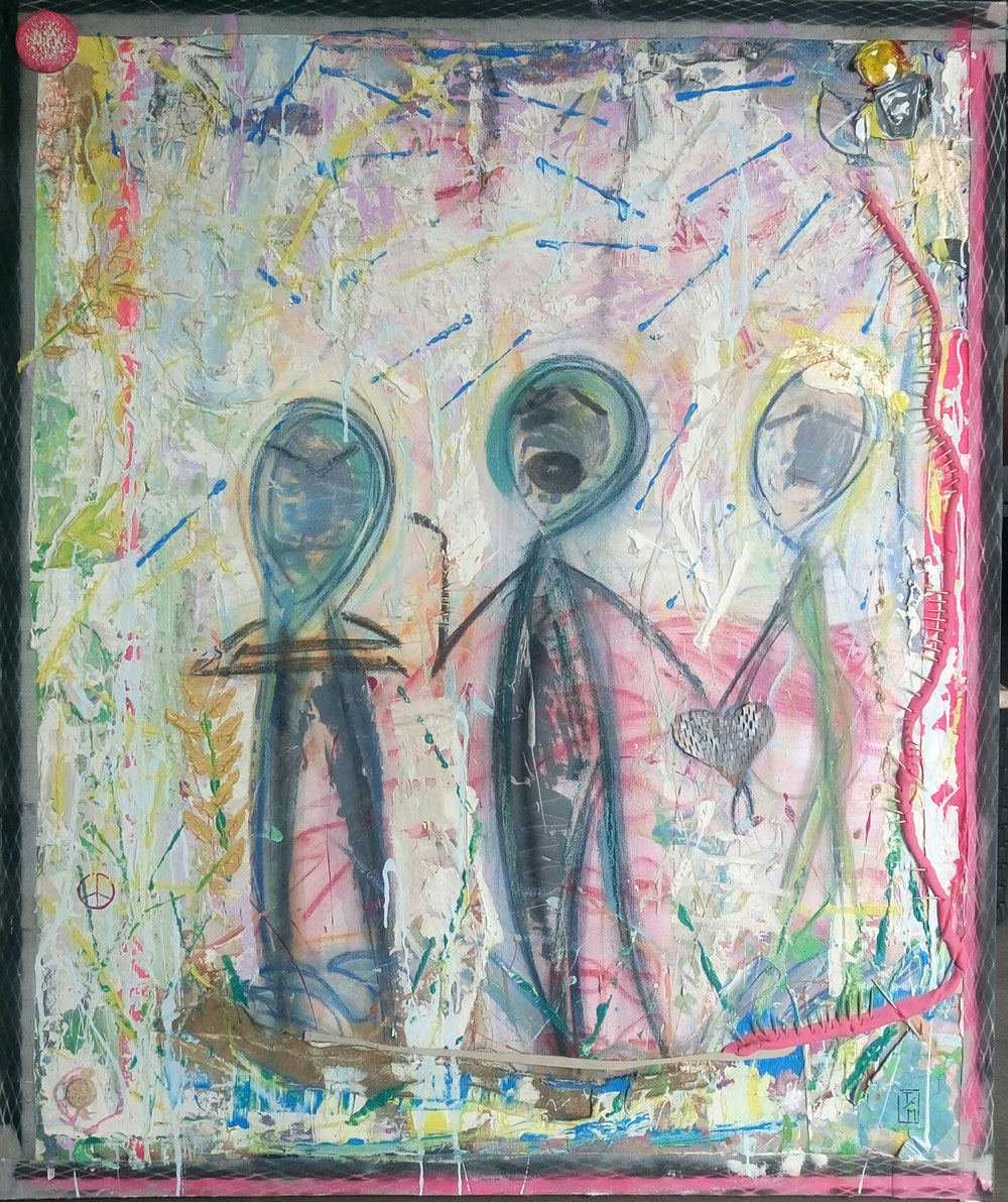 "Der Raub der Helena" - Acryl/Kreiden/Lacke auf Leinwand (120x100) 550€