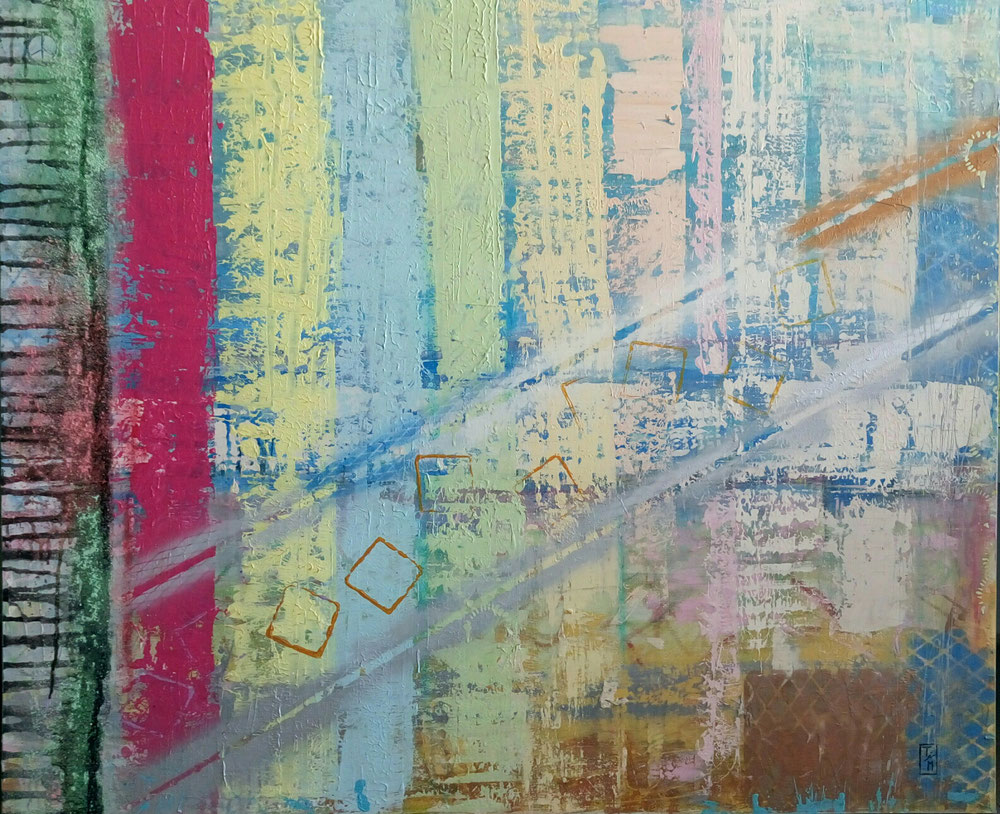 "Fraunhofer lines" - Acryl/Lack/Tusche/Kreiden auf Leinwand (120x100) 🔴