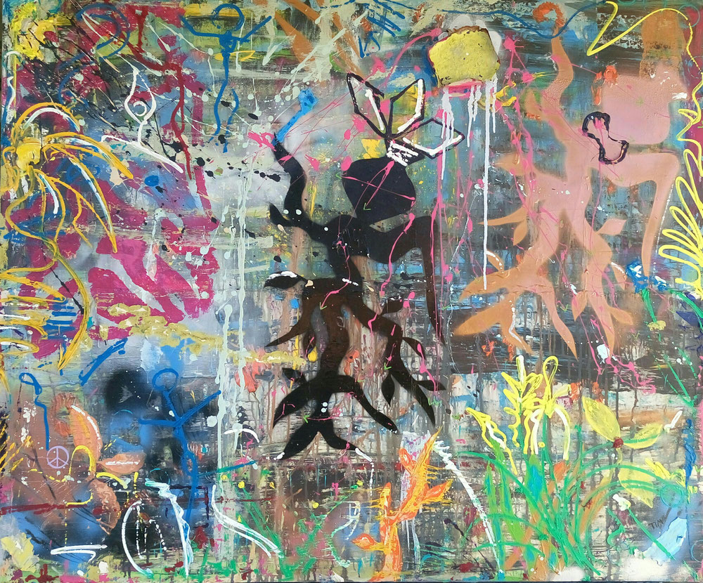 "Tanz des Nachtschattens" - Acryl/Öl auf Leinwand (120 x 100) 430€