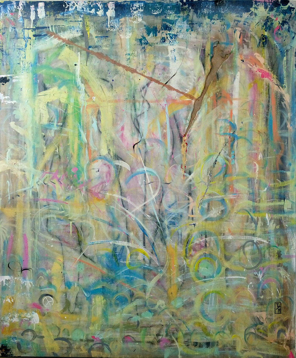 "Ilias - Achilles' Tod" - Kreiden/Acryl auf Leinwand (120x100) 440€