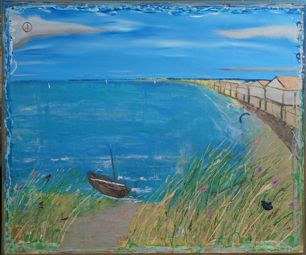 "Zeeland" - Acryl/Öl/Kreiden/Surfwachs auf Leinwand (120x100) 420€