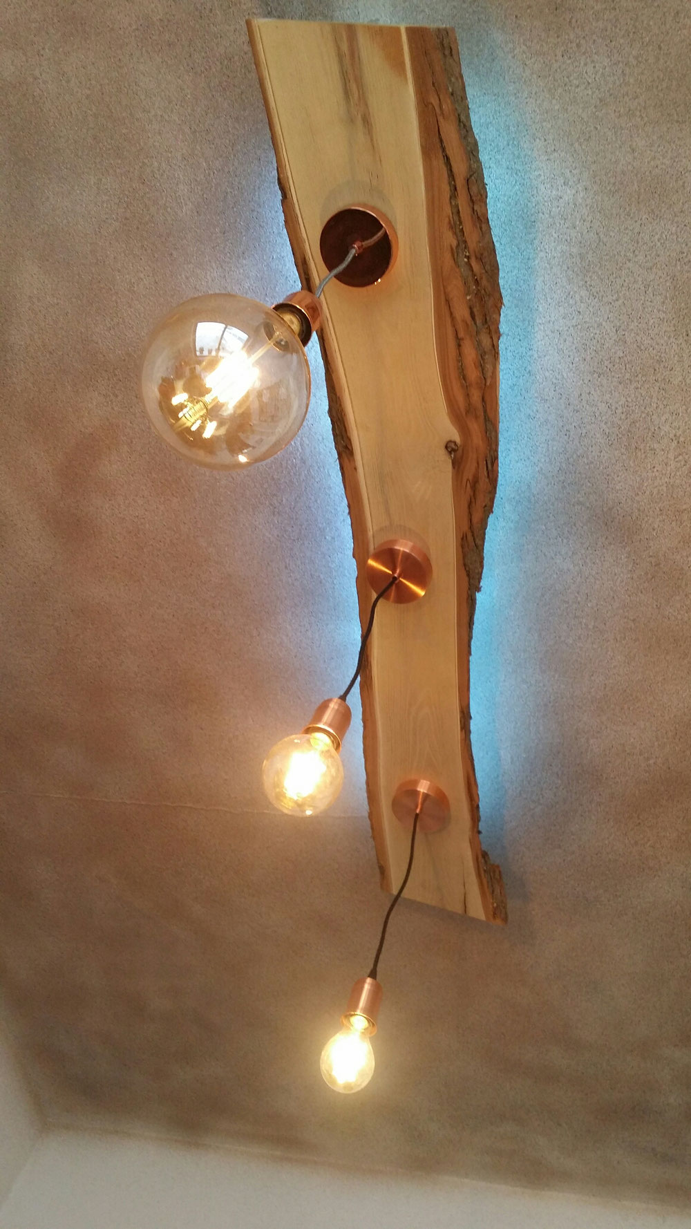 Lampe aus Buchenbrett