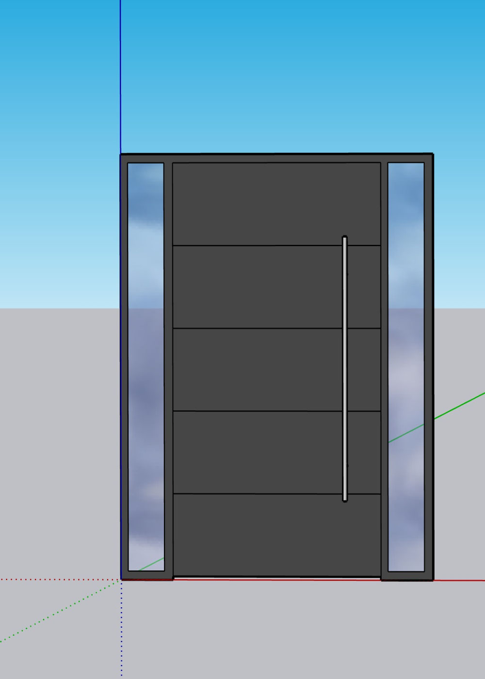 Diseño de Puerta con doble fijo de cristal 