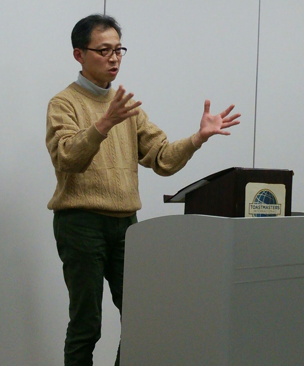 スピーチワークショップ講師のO原さん(桜坂TMC)