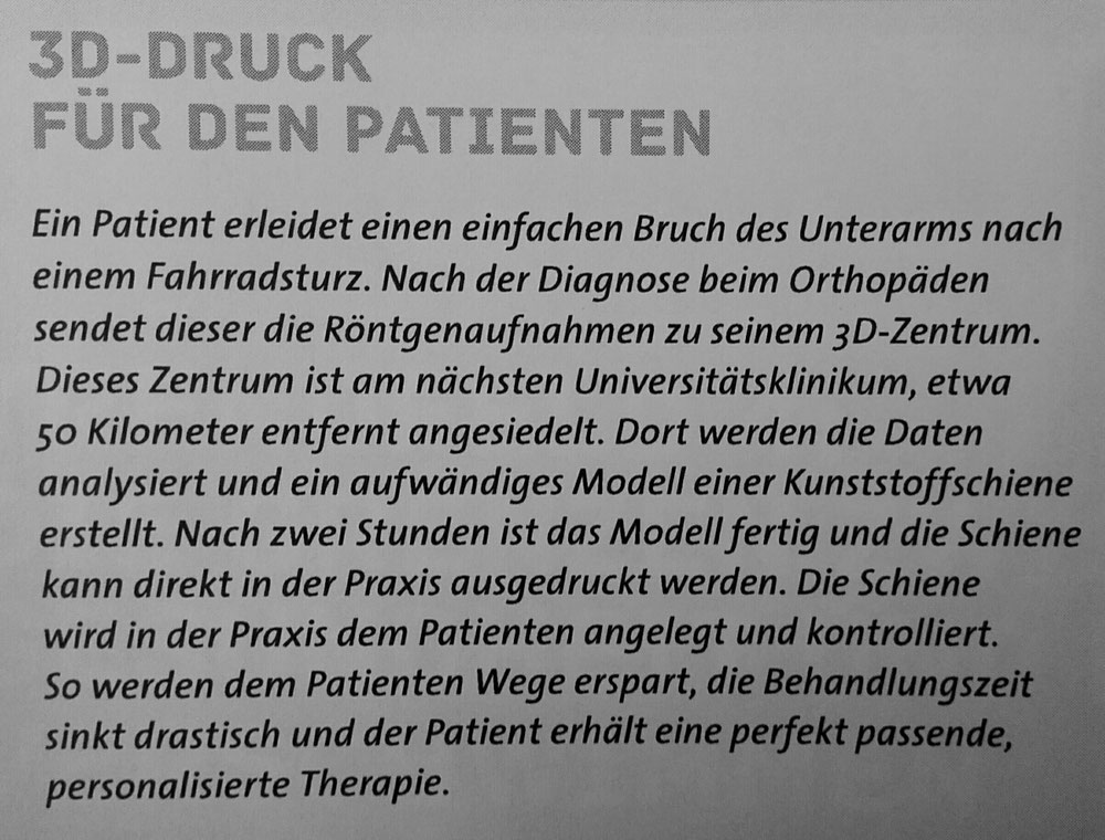 Personalisierte Therapie durch 3D-Druck (Quelle: Studie Medizin der Zukunft, Zukunftsinstitut b2 ahead, Leipzig)