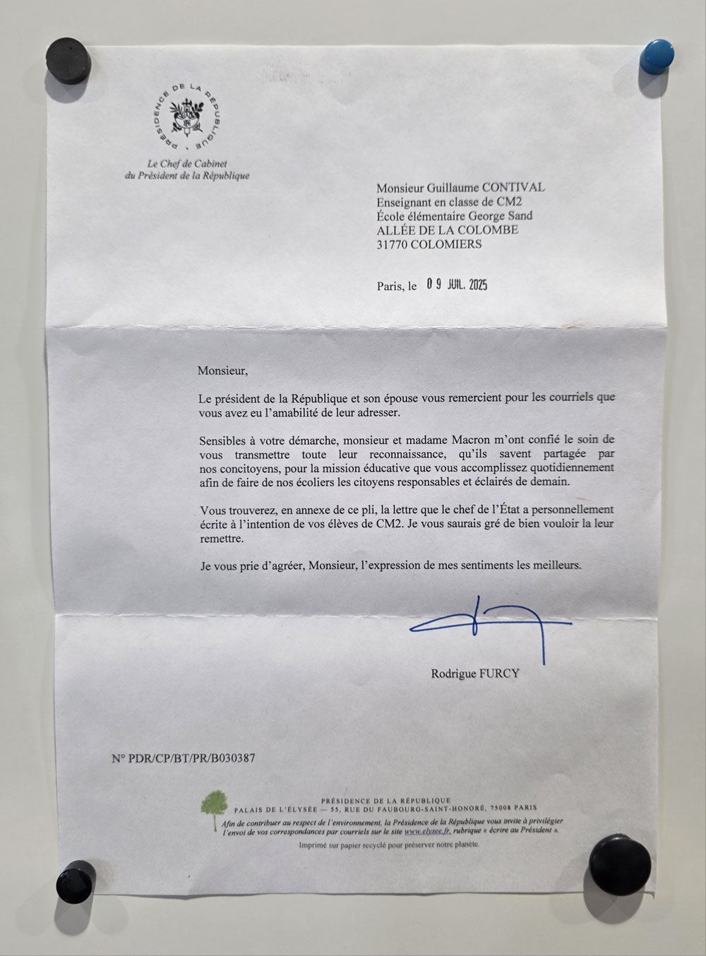 Courrier Présidentiel