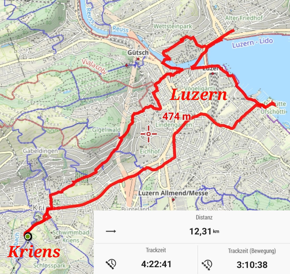 Rundtour Kriens- Luzern- Kriens 