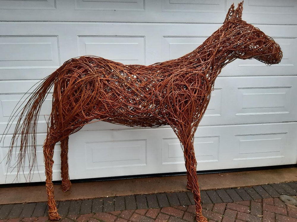 Life size willow horse
