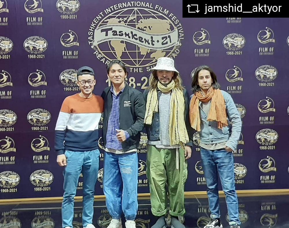 with Kyrgyz Film Director and Arabic Actors in Uzbekistan, Central Asia.