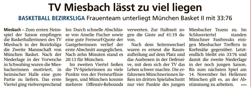 Bericht im Miesbacher Merkur am 27. Oktober 2021 - zum Vergrößern klicken