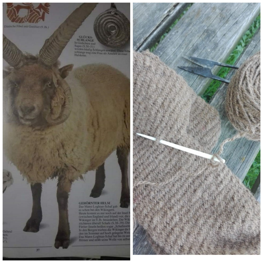 Handgesponnene Wolle vom Manx Loaghtan Schaf