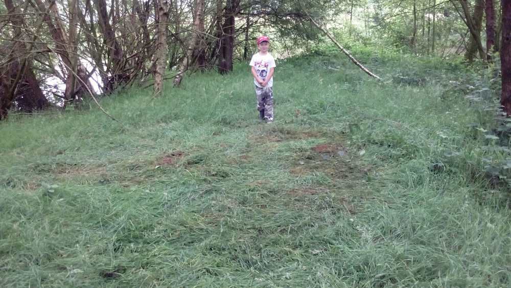 Op platgetrapt gras na niet te zien dat we hier zijn geweest!