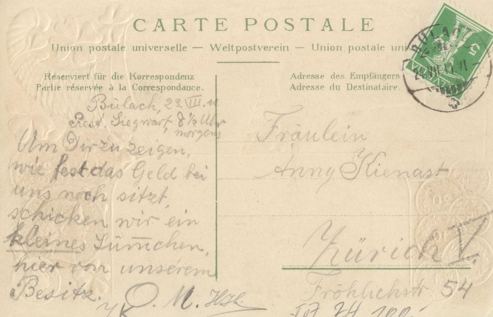Briefmarke Aufkleben Schweiz