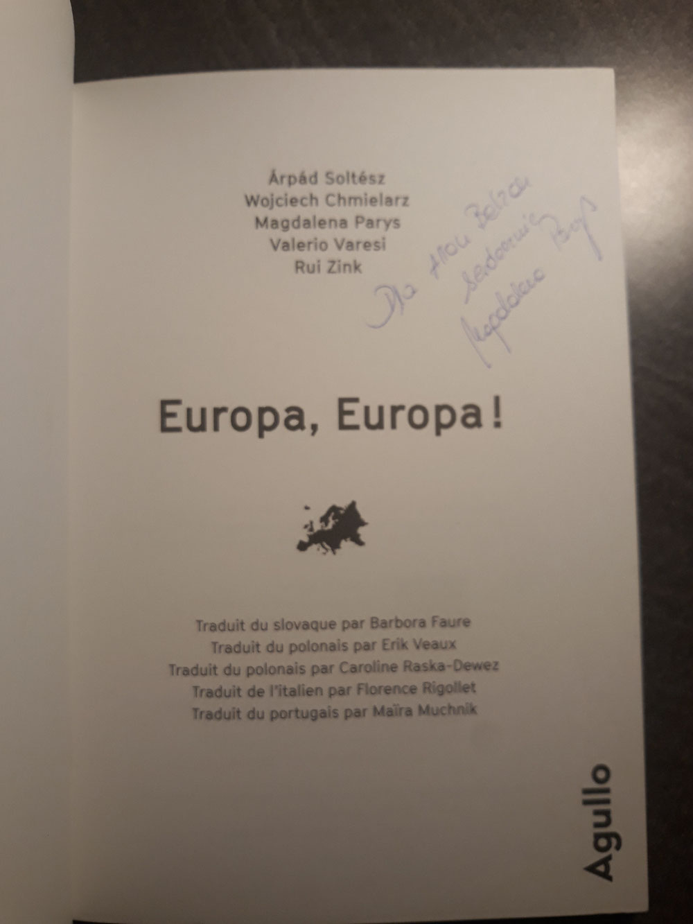 Magdalena Parys - Europa, Europa ! - Page dédicacée.