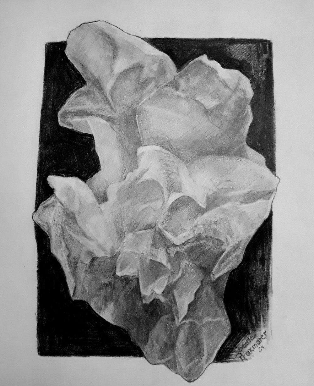 Dunkle Wolke II, 2024, Bleistift auf Papier,  28x28