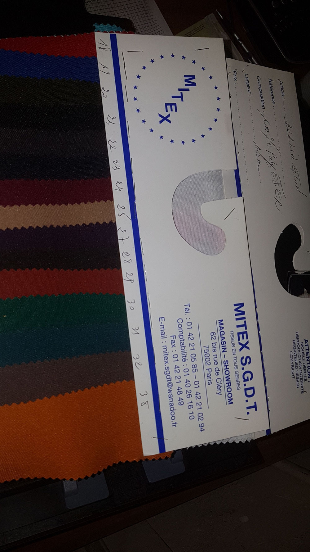 rouleaux de tissus burlington