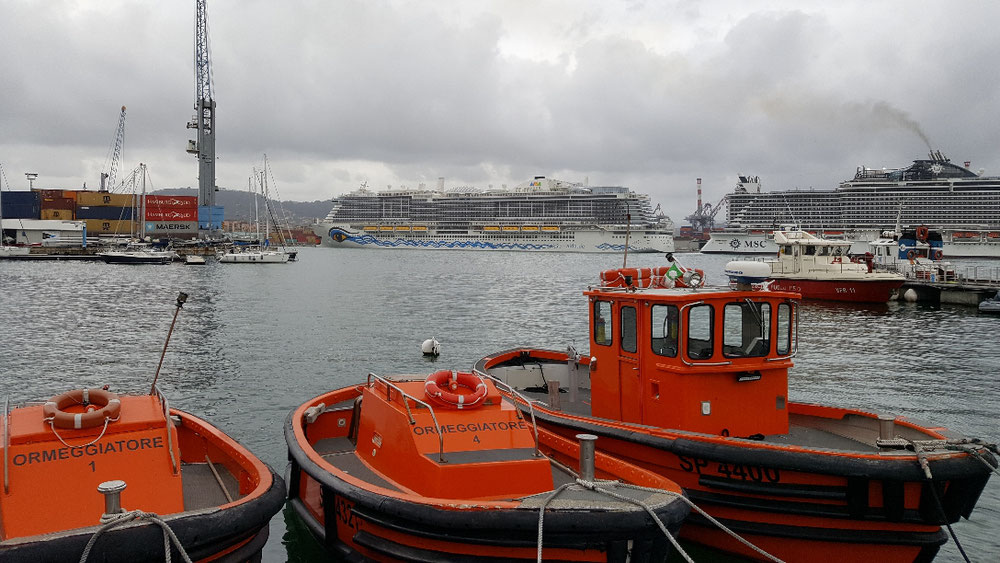 Die Aida ist da..... auf der arbeitet übrigens ein komplettes Offenhausen von der Einwohnerzahl her..... 1500 Menschen