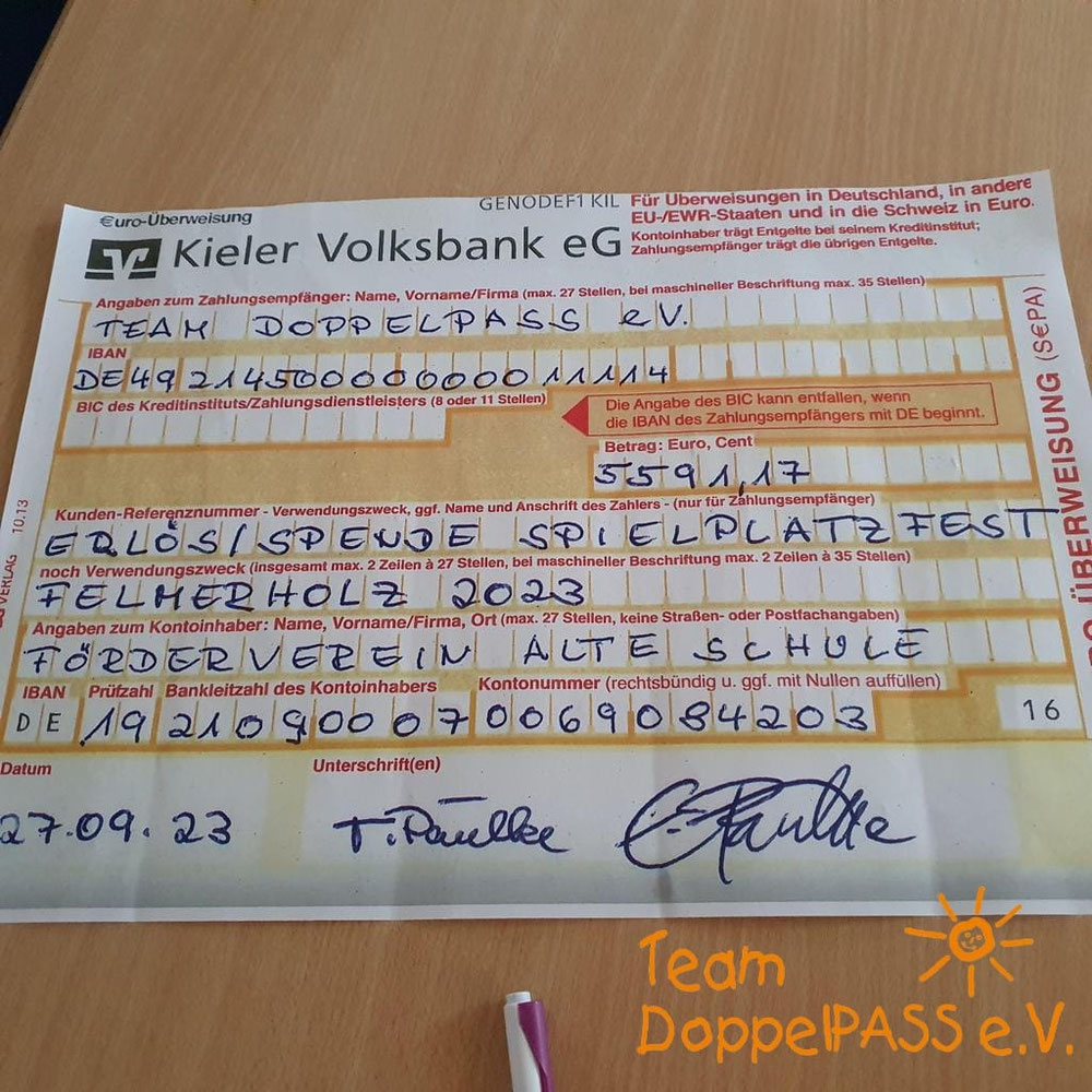 Spenden und Spielen ein toller DoppelPASS aus Felmerholz Team