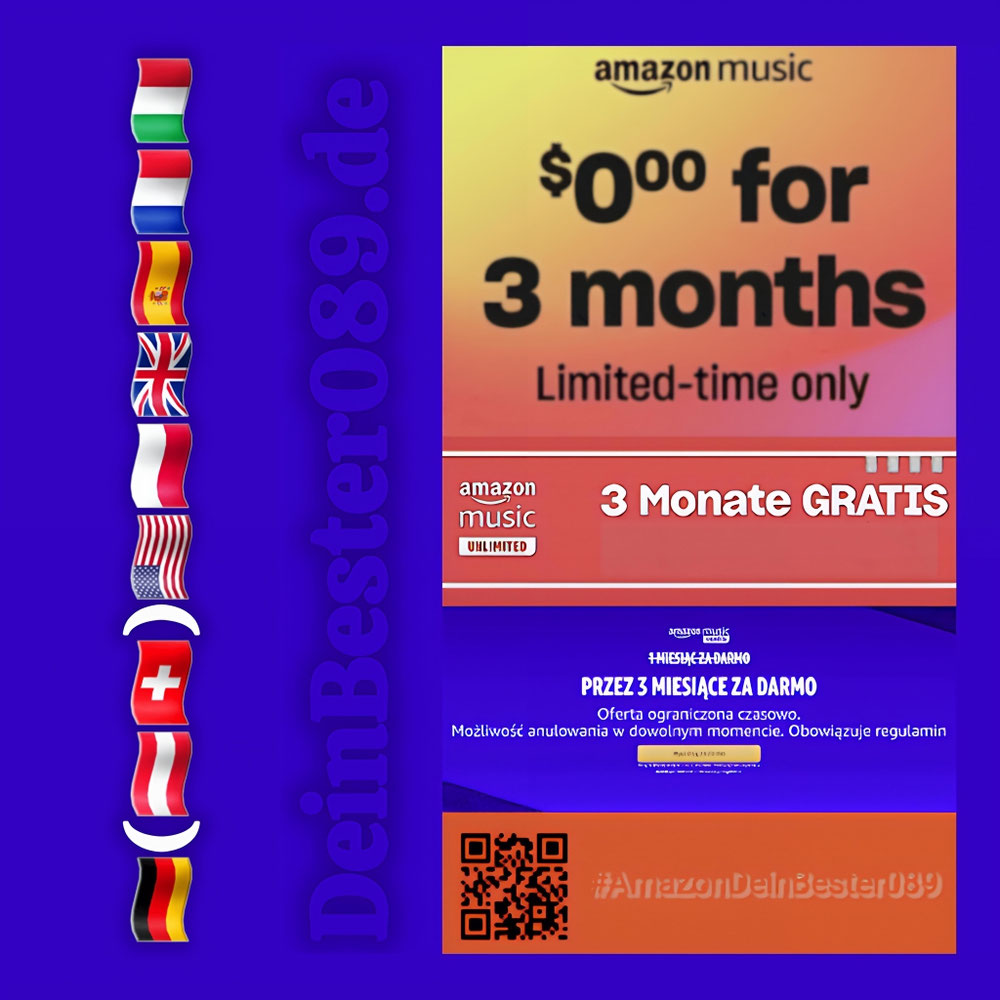 Musik ohne Werbung, 3 Monate kostenlos, für die Arbeit perfekt.