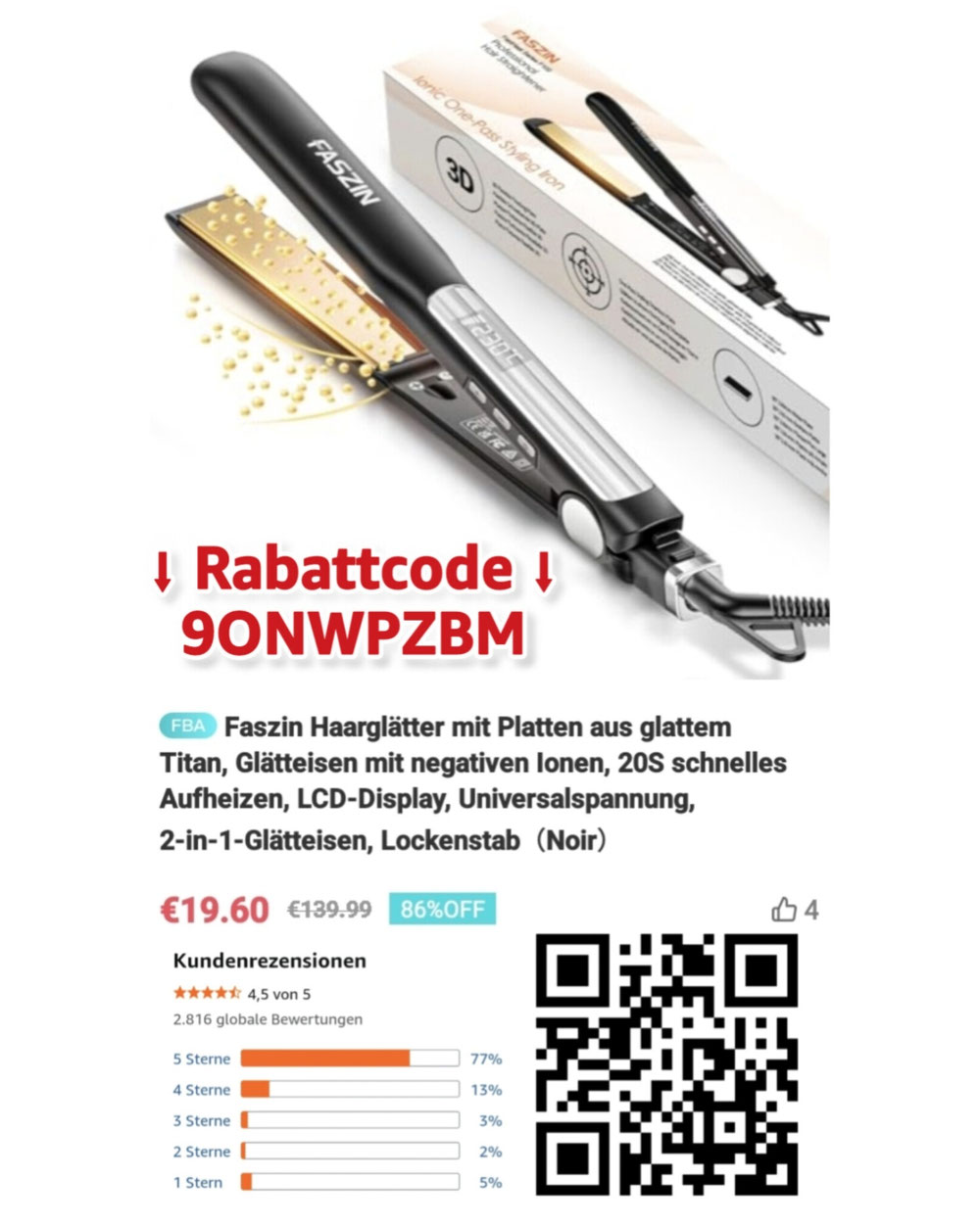 FASCIN Haarglätter 