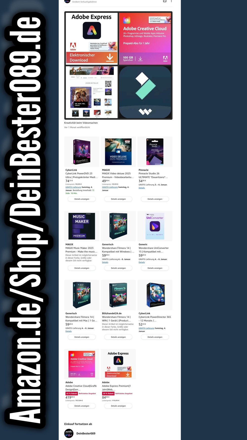 Amazon, Videobearbeitungssoftware , Creative 