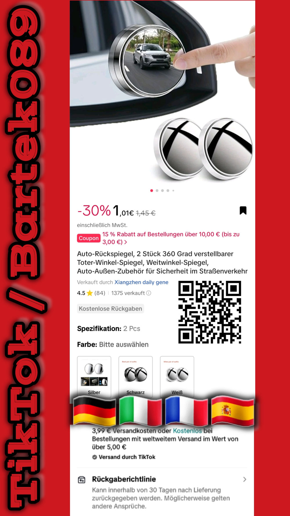 Autorückspiegel (Toter Winkel) "TikTok"