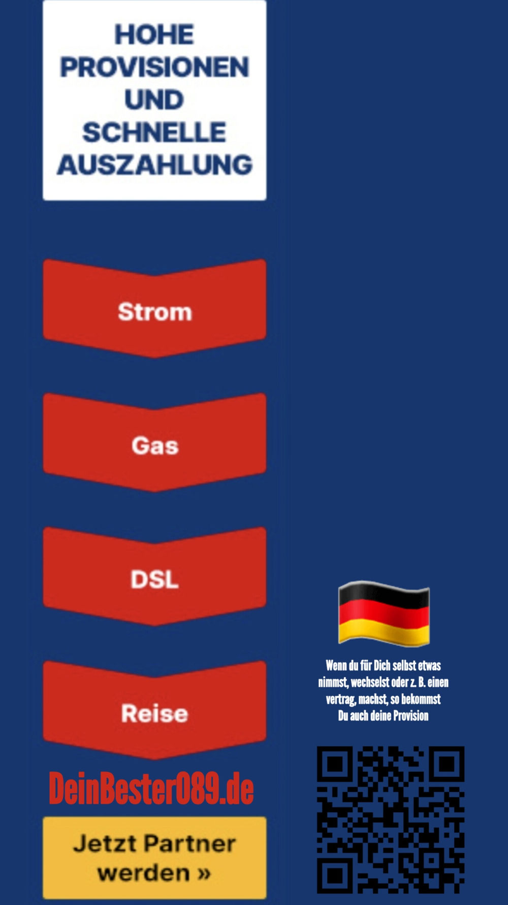 Auch hier bekommst du Provision, wenn du z. B. deinen Stromanbieter wechselst. Nebenbei kannst du es auch deinem Nachbarn zeigen, er wechseln seinen StromAnbieter, du kassierT die Provision.