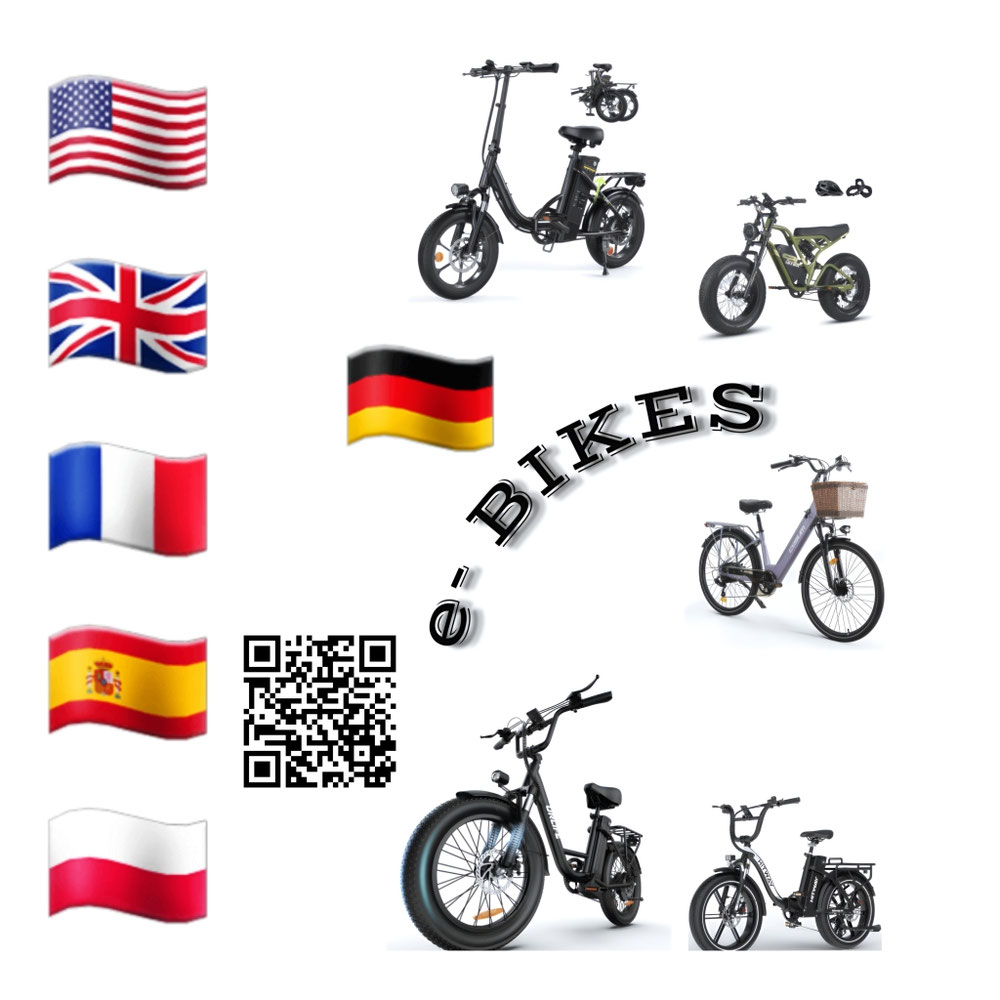 Elektrofahrräder 🇬🇧🇩🇪🇺🇲🇫🇷🇪🇸🇵🇱