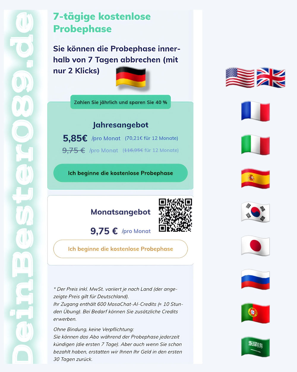 SPRACHEN LERNEN, App, Mosalingua2026, Speak English?