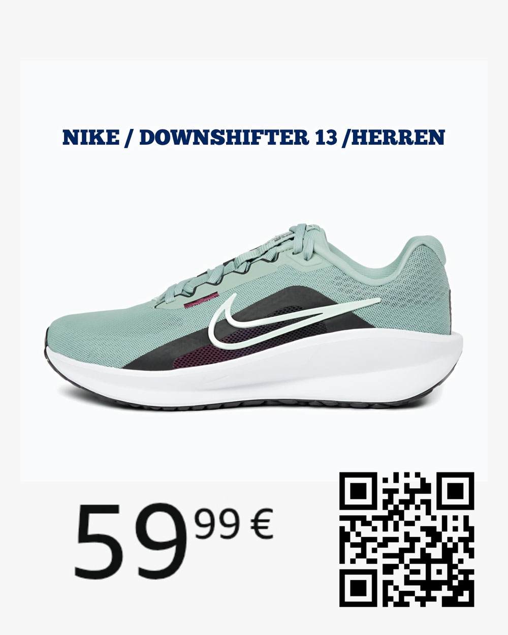 NIKE DOWNSHIFTER 13 / Herren - türkis/dunkelgrau