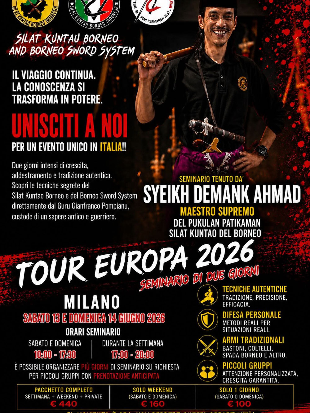 Tour europeo UNICA data ITALIANA a MILANO