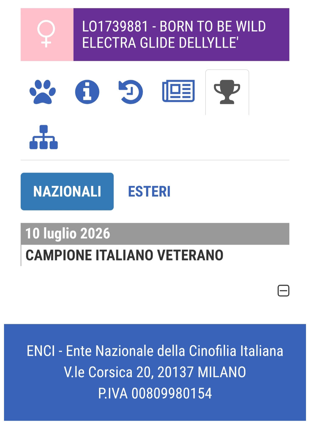 Campionato Veterana Omologato ☑️
