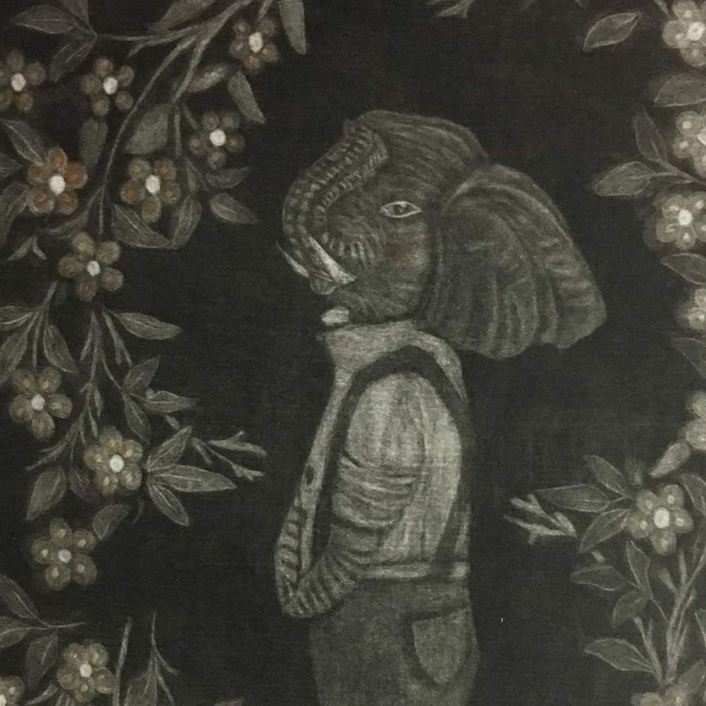 "Portrait" mezzotint, 180×150, 2019