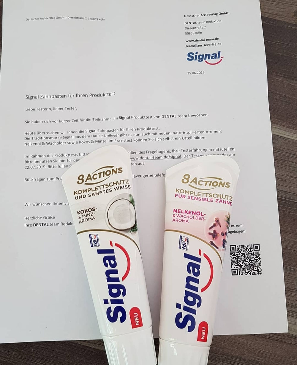 Auf Signal Seite 2 Zahnpasta gewonnen