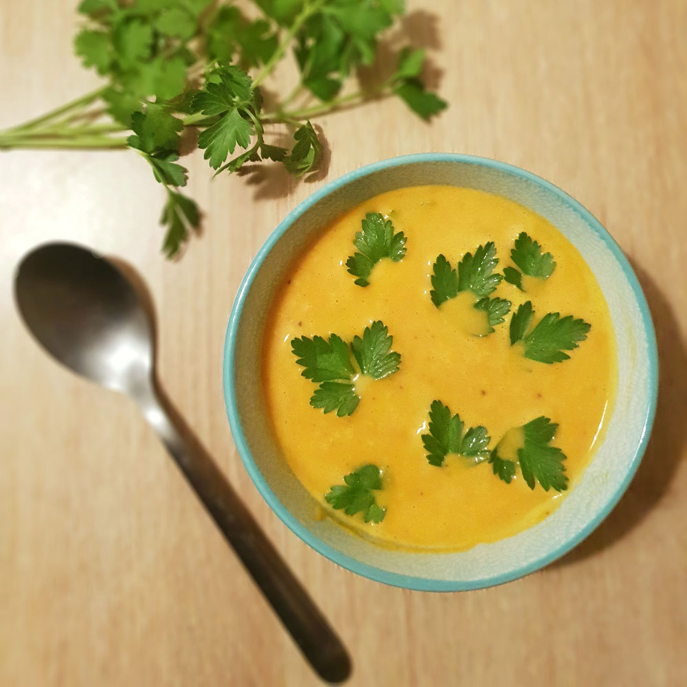Soupe à la patate douce et aux endives