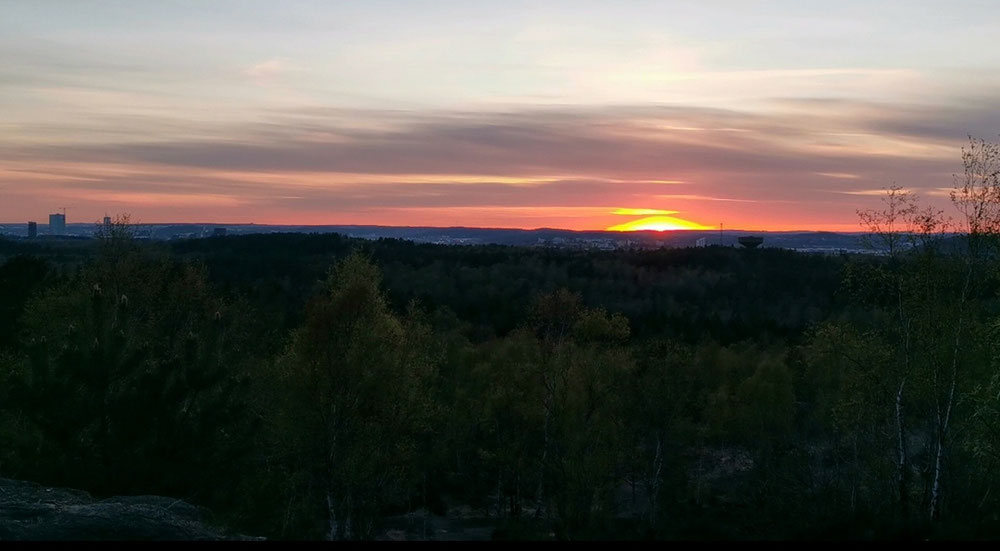 Sonnenuntergang mit Blick auf Göteborg 