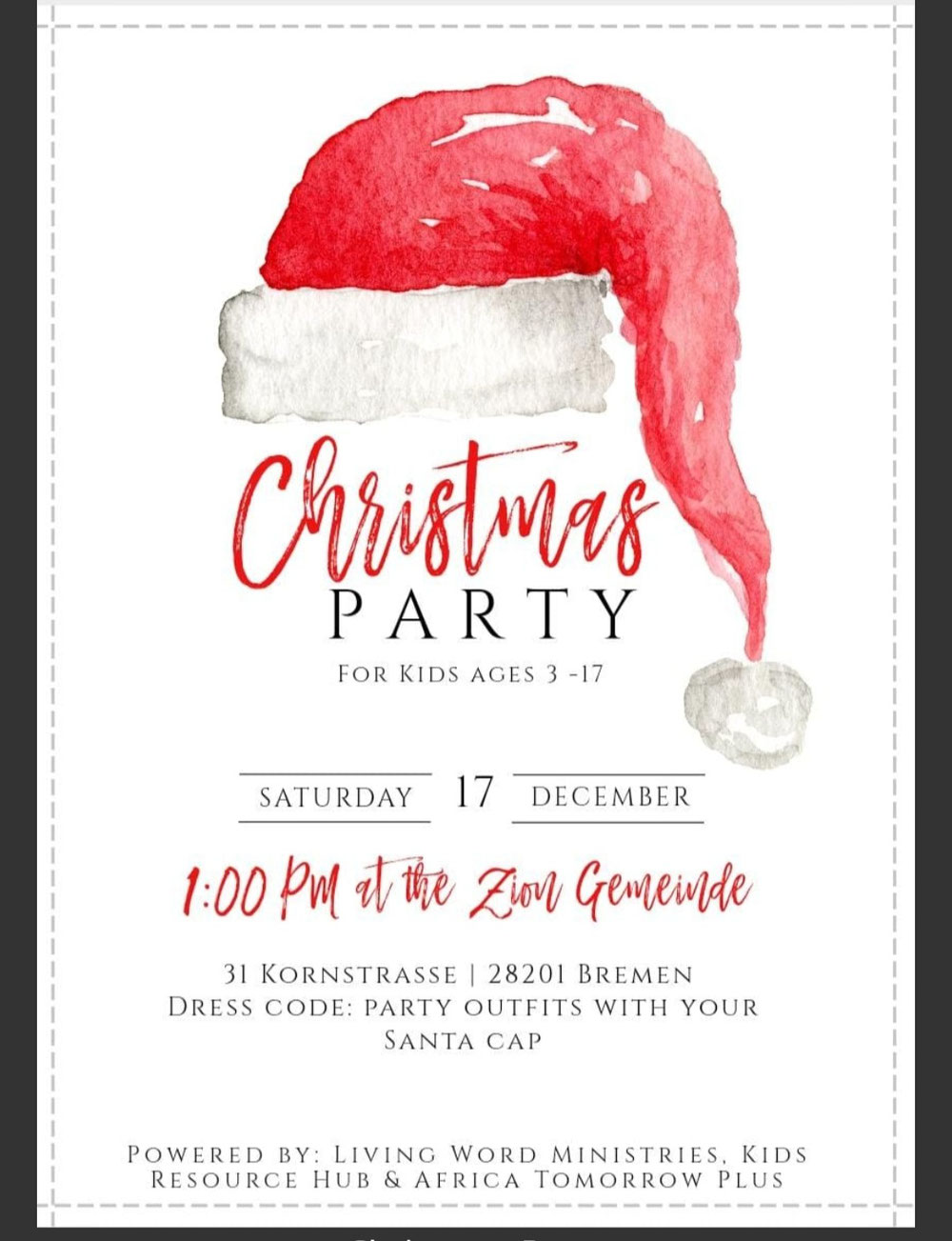 Christmas Party for age 3-17 