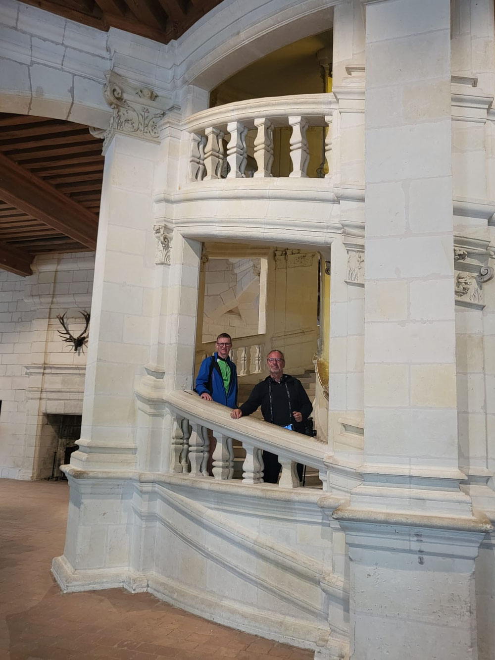 die doppelte Wendeltreppe im Inneren des Donjon
