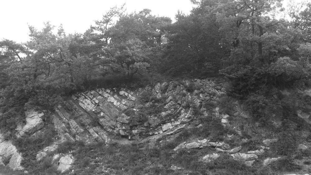 Geologischer Aufschluss an der Straße nach Saou