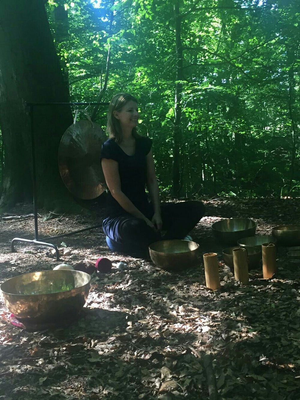 Waldseminar, einfach wundervoll den Klang in der Natur zu erleben