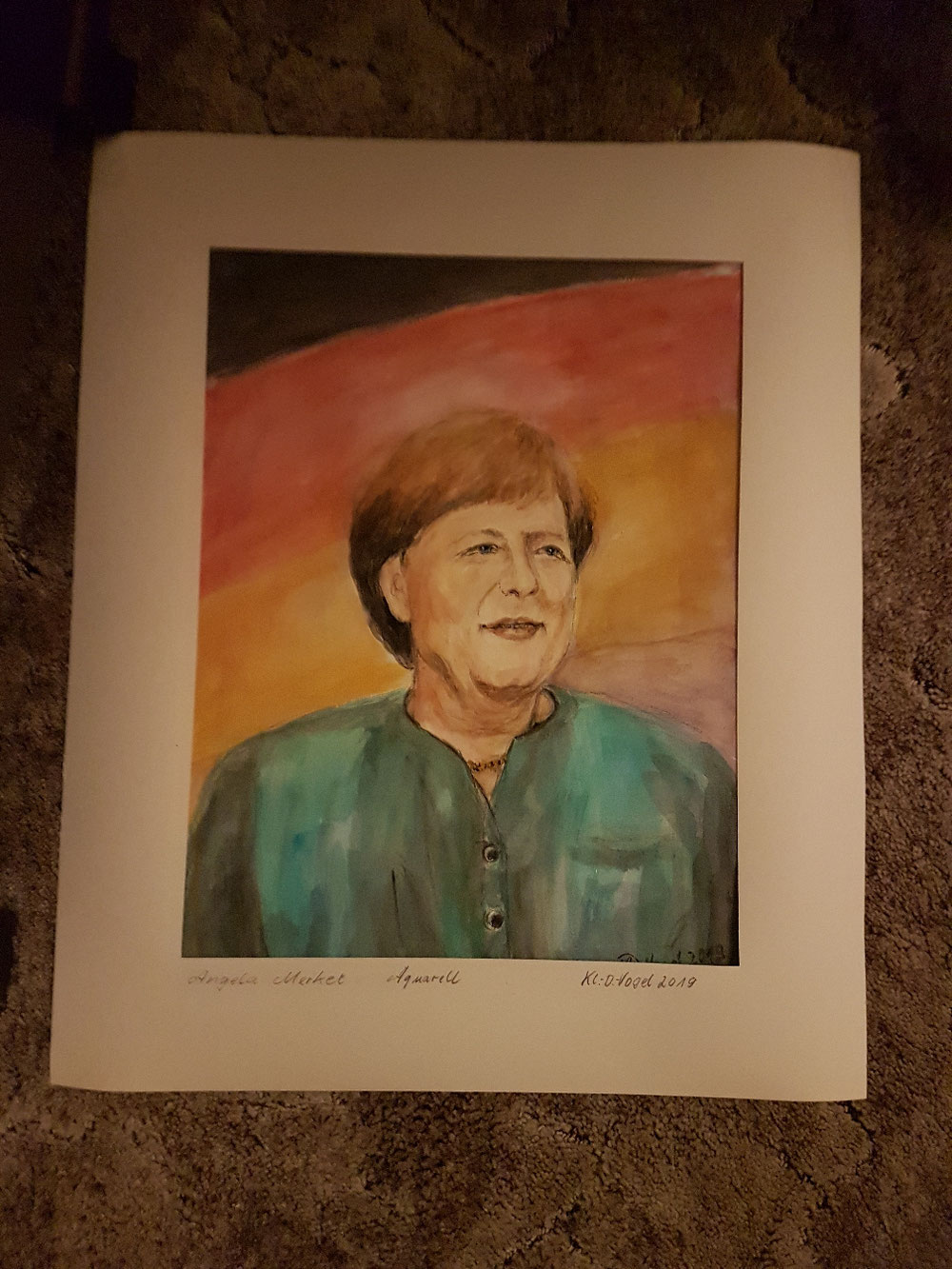 Frau Merkel. Aquarell    2019