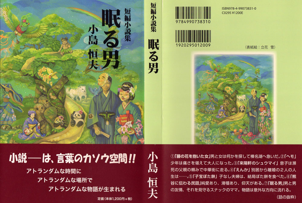 短編小説集　眠る男　小島恒夫　表紙絵　立花雪　YukiTachibana 『風花』　