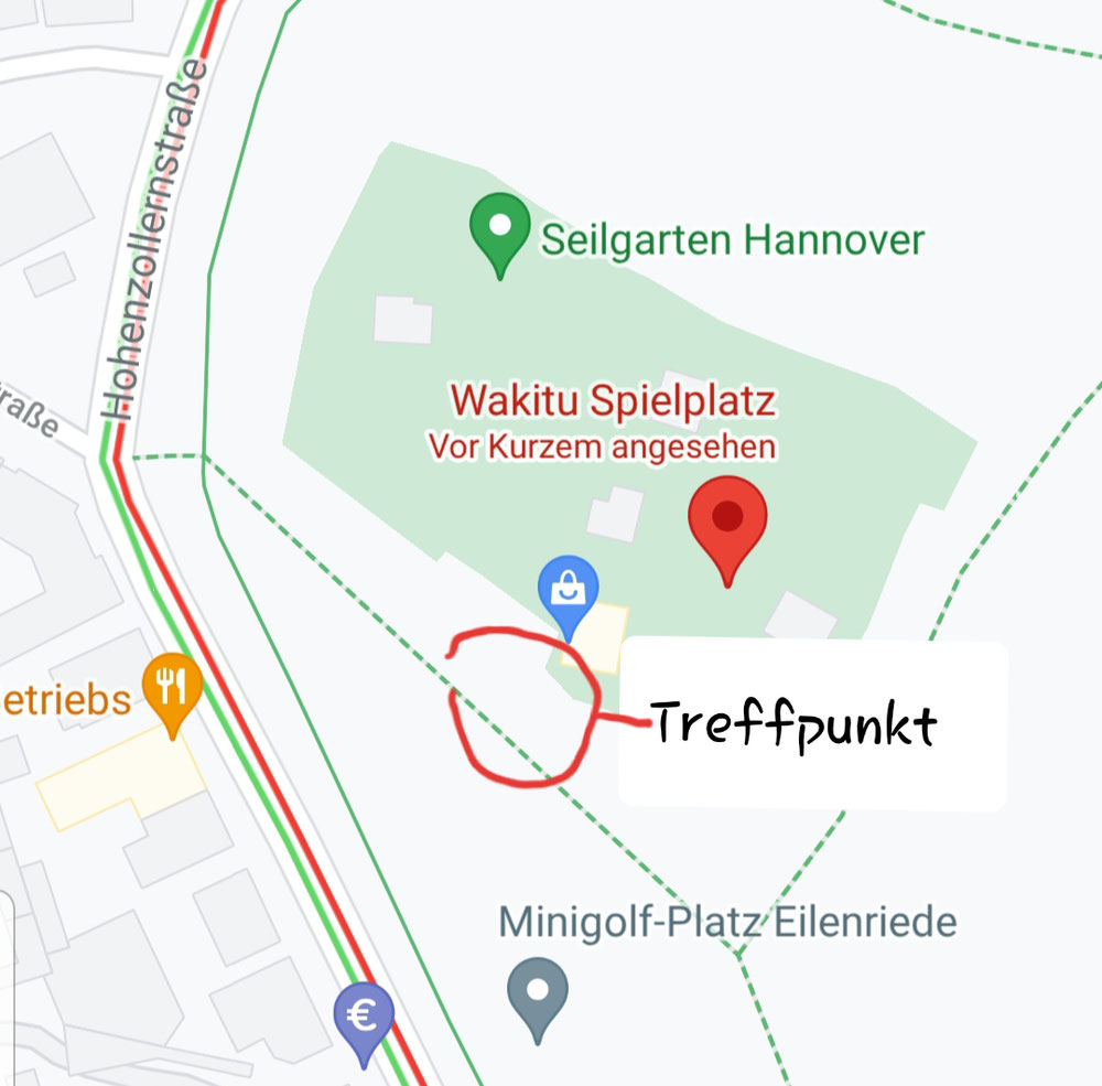 Treffpunkt zum Laufstilworkshop in der Eilenriede 