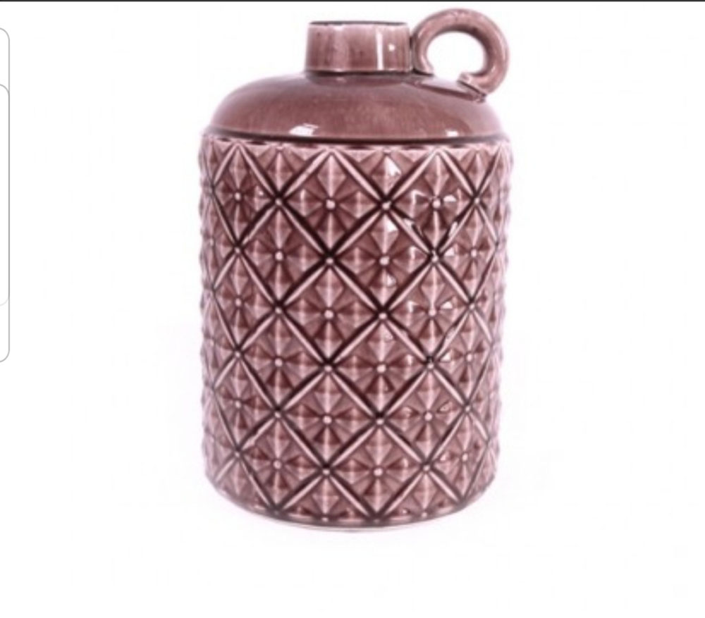 Lila/roze kruiken 22x22x33.5 en 17.5x17,5x18